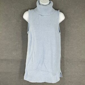 J. Crew Light Blue Sleeveless Turtleneck Sweater